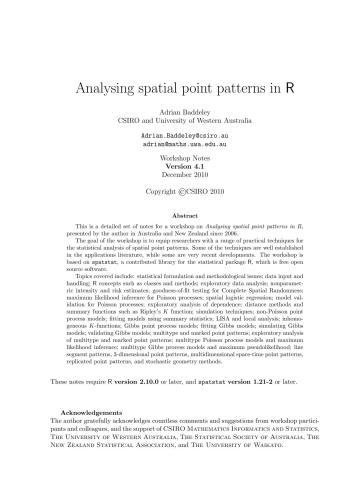 Analysing spatial point patterns in R