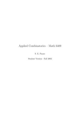 Applied Combinatorics