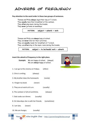 Your Online English Class - Grammar Worksheets