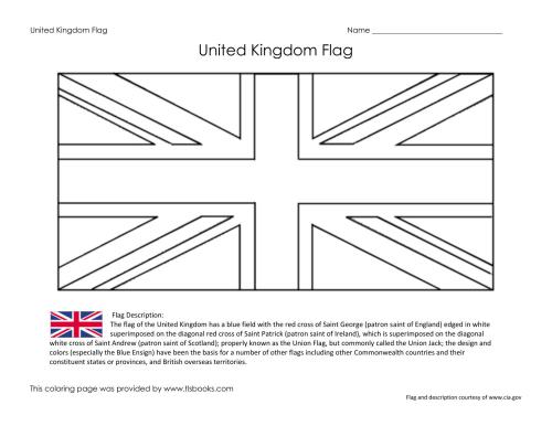 Упражнение - распечатка. UK Flag. English
