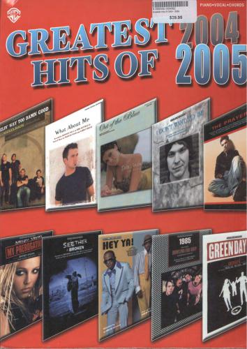 Greatest Hits Of 2004-2005, songbook