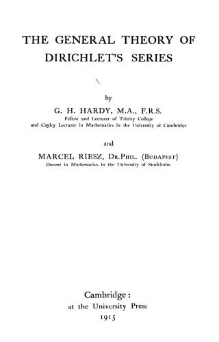 The general theory of Dirichlet's series