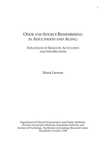 Odor and source remembering in adulthood and aging: Influences of semantic activation and item richness