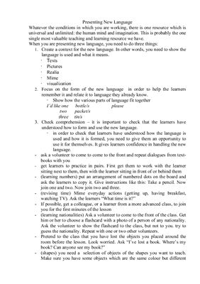 Presenting New Language (Краткое содержание книги)