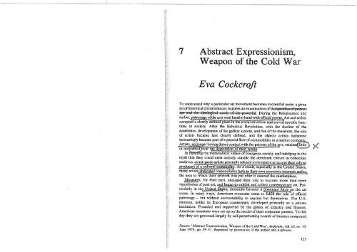 Abstract Expressionism, weapon of the Cold War