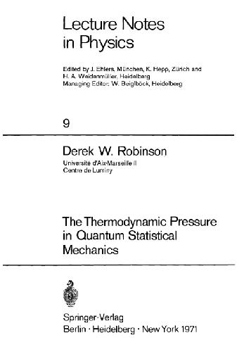 The Thermodynamic Pressure in Quantum Statistical Mechanics
