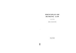 Principles of Banking Law