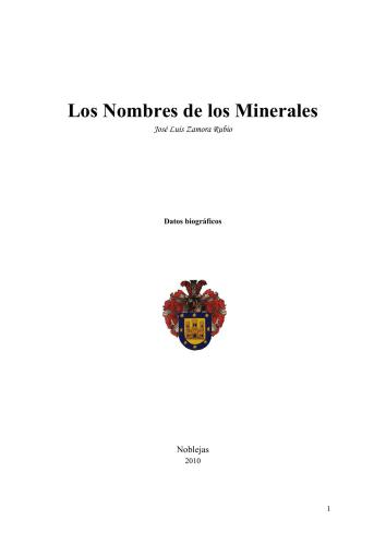 Los Nombres de los Minerales. Datos biográficos