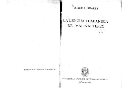 La lengua Tlapaneca de Malinaltepec