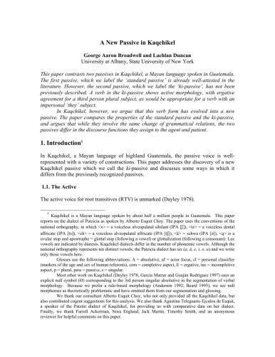 A New Passive in Kaqchikel