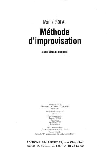 Methode D'improvisation. (Piano)