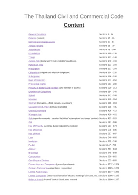 Thailand Civil and Commercial Code 1925