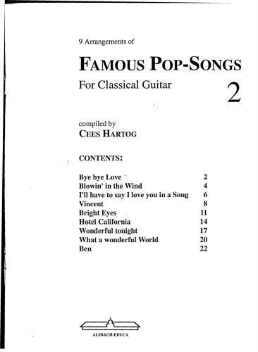 Famous Pop-Songs for Classical Guitar 02
