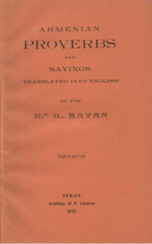 Armenian Proverbs and Sayings Translated into English