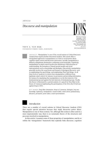 van. Discourse and manipulation