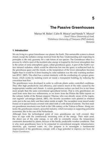 The passive greenhouses