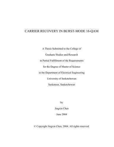 Carrier recovery in burst-mode 16-QAM