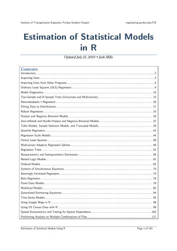 Estimation of Statistical Models in R