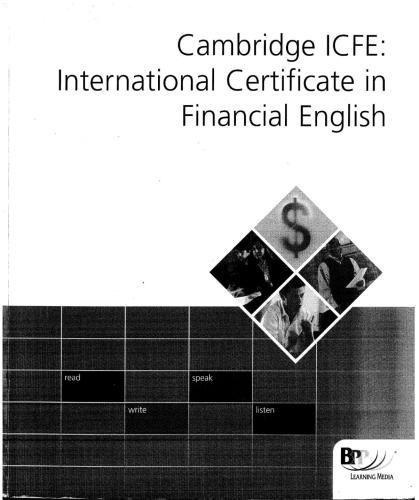 Cambridge ICFE International Certificate in Financial English: Workbook