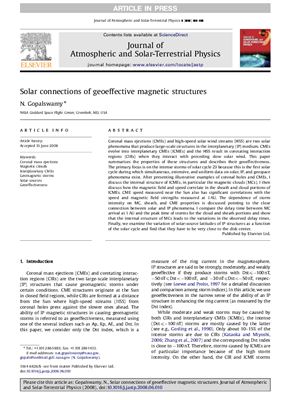 Solar connections of geoeffective magnetic structures
