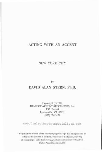 Acting With An Accent: New York City