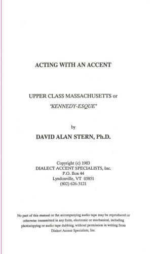 Acting With An Accent: Upper Class New England
