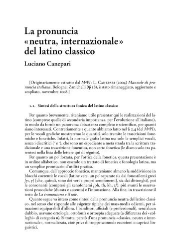 La pronuncia del latino classico