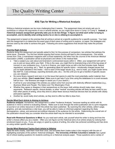 35 Tips for Writing a Rhetorical Analysis