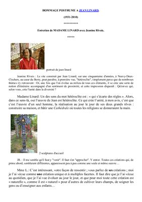 La cathédrale de Jean Linard. Neuvy-deux-Clochers dans le Cher