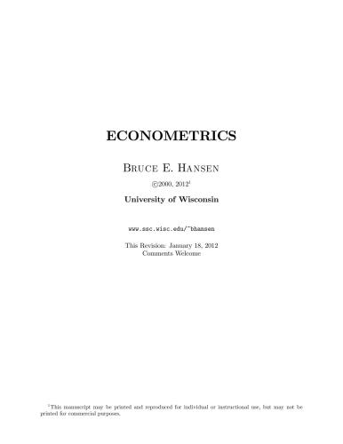 Hansen. Econometrics
