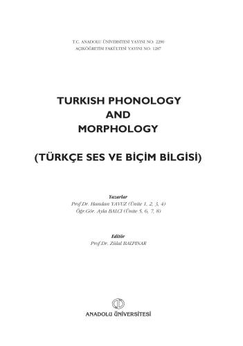 Turkish Morphology and Phonology