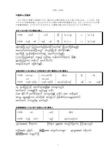 Tokyo University of Foreign Studies. Colloquial style vs Literary style