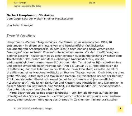 Gerhart Hauptmann: Die Ratten