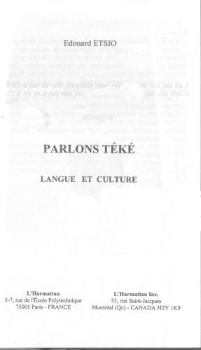 Parlons Téké: Langue et Culture