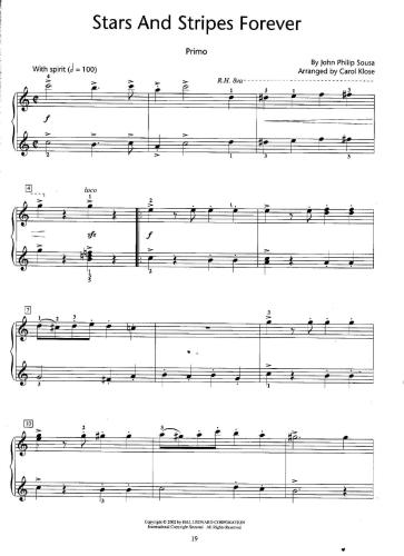 Stars and stripes forever - piano duet