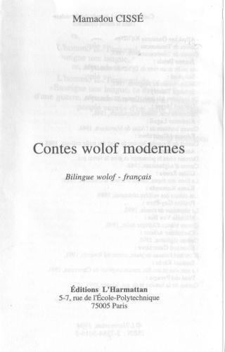 Contes wolof modernes: Bilingue wolof-français