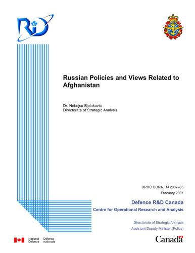 Russian Policies and Views Related to Afghanistan