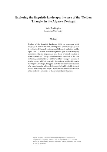 Exploring the linguistic landscape: the case of the ‘Golden Triangle’ in the Algarve, Portugal