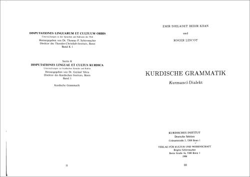 Kurdische Grammatik, Kurmancî-Dialekt