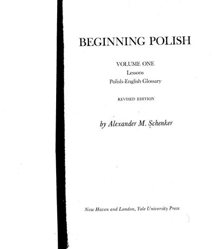 Beginning Polish. Volume 1