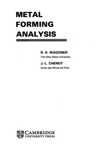 Metal forming analysis