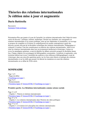 Théories des relations internationales. 3e édition