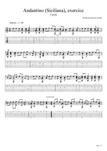 Andantino (Siciliana), exercice