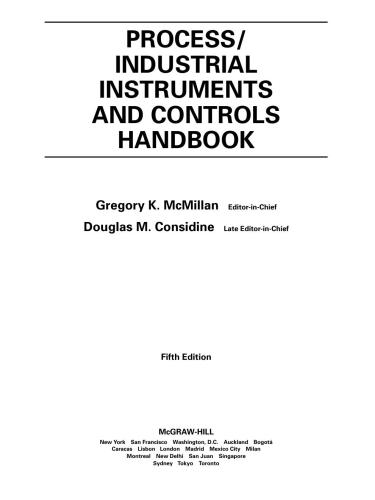 Considine Process/industrial instruments and controls handbook, 5th ed