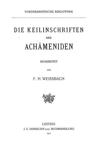 Die Keilinschriften der Achämeniden