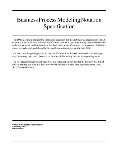 Business Process Modeling Notation Specification