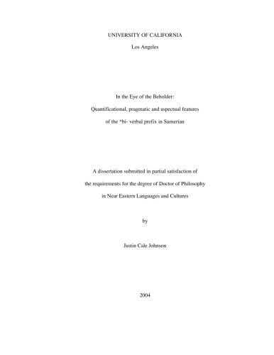 In the Eye of the Beholder: Quantificational, Pragmatic and Aspectual Features of the *bi- Verbal Prefix in Sumerian