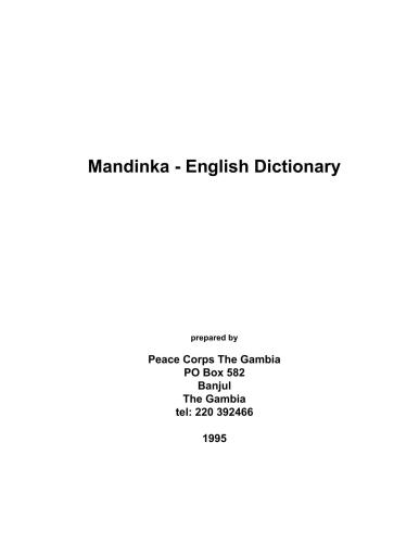Mandinka - English Dictionary