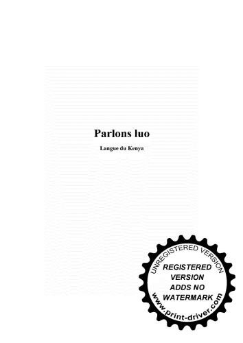 Parlons luo: Langue du Kenya