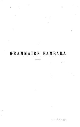 Grammaire Bambara
